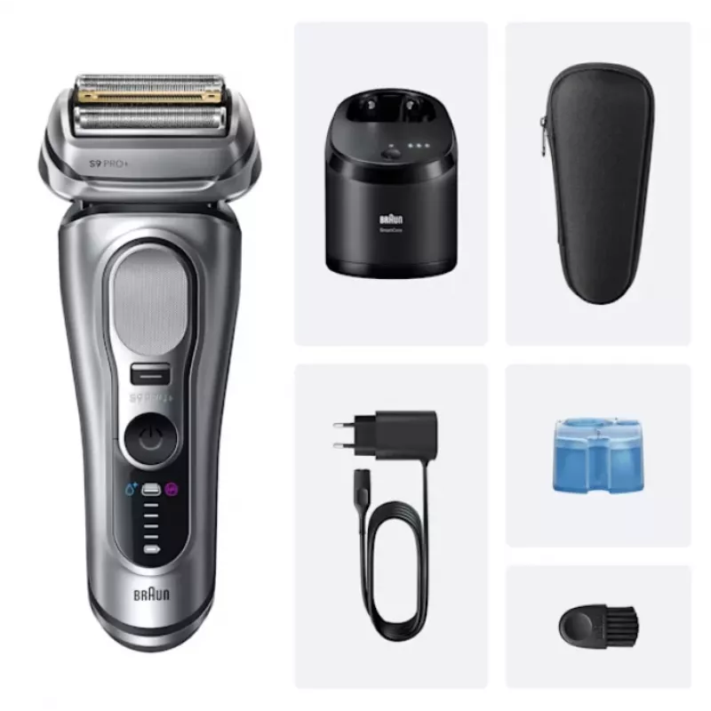 Κοπτικό μεμβράνης Braun Series 9 Pro+ 9667CC Ασημί Ανοξείδωτο ατσάλι