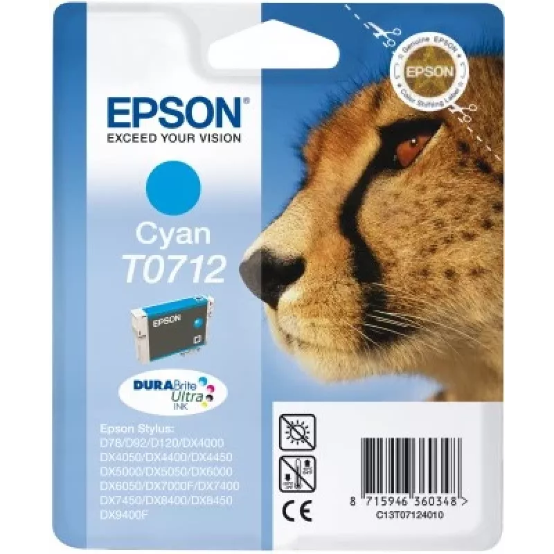 Epson Cheetah ατομική συσκευασία cyan T0712 DURABrite Ultra μελάνη
