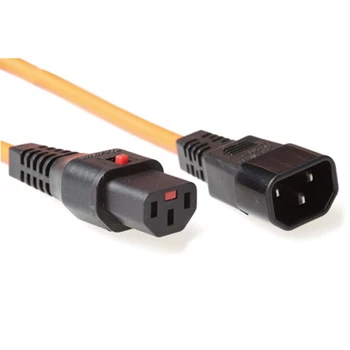 ACT καλώδιο τροφοδοσίας C13 IEC Lock C14 πορτοκαλί 3 m PC942 230V 10A
