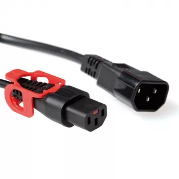 Καλώδιο τροφοδοσίας ACT Powercord C13 IEC Lock+ C14 μαύρο 1 m 230V 10A