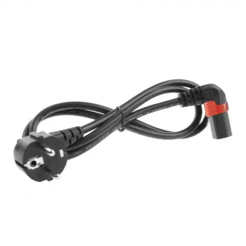 ACT καλώδιο τροφοδοσίας βύσμα CEE 7/7 (γωνιακό) – C13 IEC Lock (γωνιακό προς τα πάνω) μαύρο 2 m, EL452S