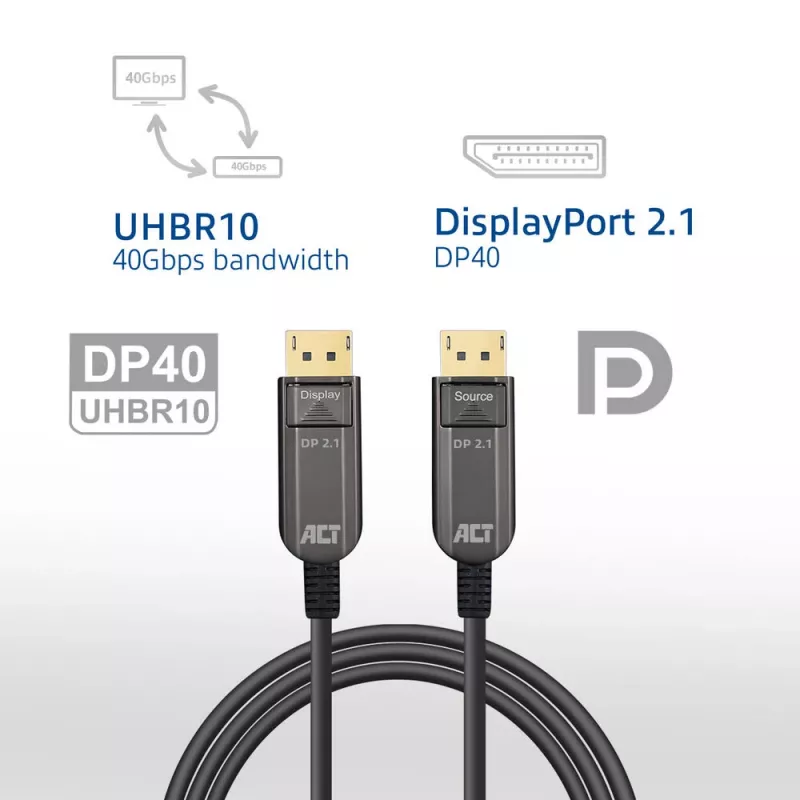 ACT AK4171 καλώδιο DisplayPort 15 m μαύρο