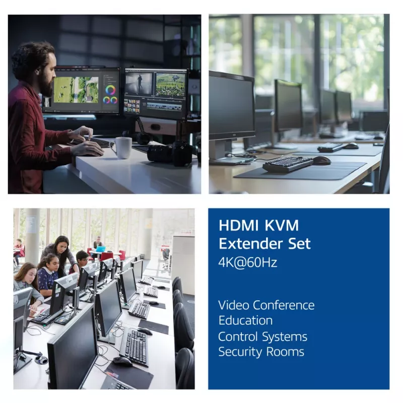 ACT 4K HDMI 2.0 KVM επέκταση σετ μέσω CAT6A έως 70 μέτρα