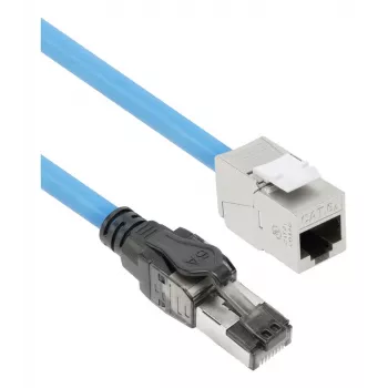 ACT Μπλε 35 μέτρα S/FTP CAT6A B2ca PoE++ 100W συμπαγές προκατασκευασμένο καλώδιο εγκατάστασης, βύσμα RJ45 – υποδοχή
