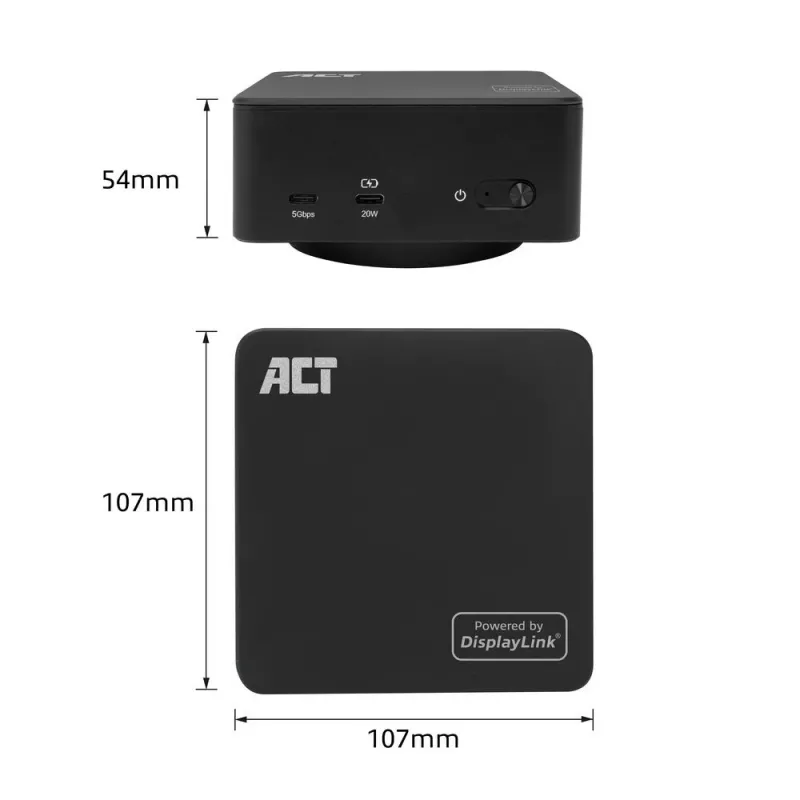 ACT Universal USB-C σταθμός βάσης 4K, για 3 οθόνες HDMI/DisplayPort, DisplayLink