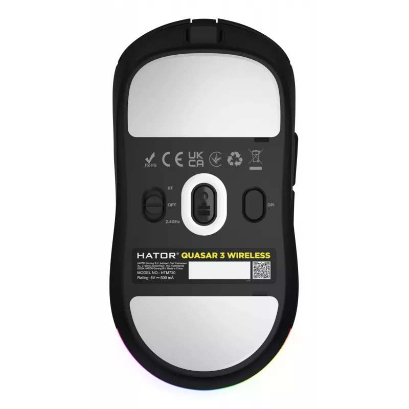 HATOR Quasar 3 Wireless Ποντίκι Gaming Αμφίχειρο RF Wireless + Bluetooth + USB Type-A Οπτικό 12000 DPI