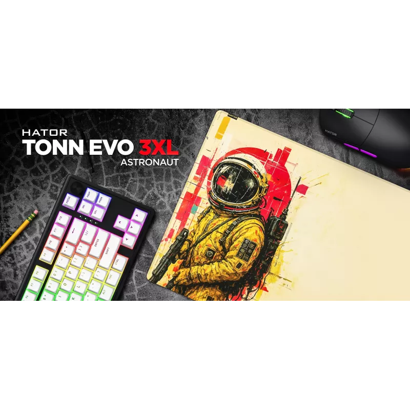 HATOR Tonn EVO 3XL Astronaut Gaming mouse pad, καουτσούκ, πολύχρωμο