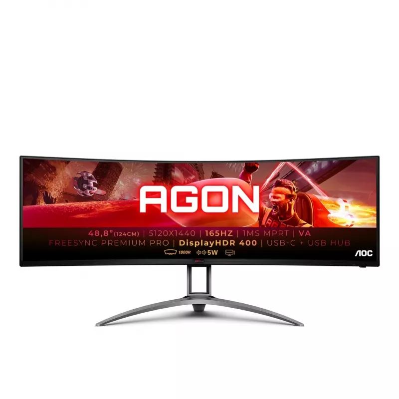 AOC B2 AG493UCX2 Οθόνη υπολογιστή 124 cm (48,8″) 5120 x 1440 Pixel Quad HD LED Μαύρο