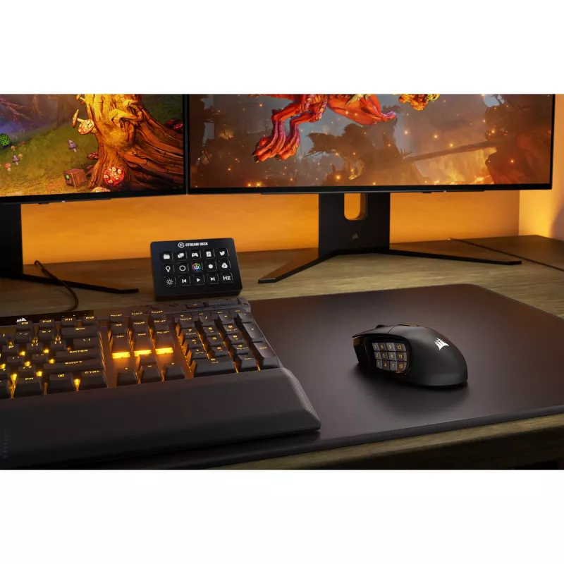 Corsair SCIMITAR ELITE WIRELESS Ποντίκι Gaming Δεξιόχειρας RF Wireless + Bluetooth + USB Type-C Οπτικό 26000 DPI