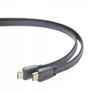 Καλώδιο HDMI-HDMI v2.0 3D TV High Speed Ethernet 1,8 m επίπεδο (επιχρυσωμένα άκρα)