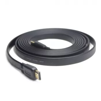 Καλώδιο HDMI-HDMI v2.0 3D TV High Speed Ethernet 1,8 m επίπεδο (επιχρυσωμένα άκρα)