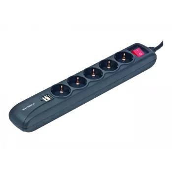 Καλώδιο-προέκταση ρεύματος 1,5m/5 έξοδοι +2USB SPG5-U2-5 Gembird