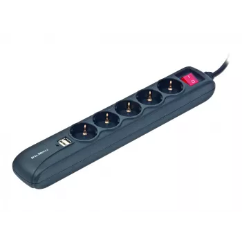 Καλώδιο-προέκταση ρεύματος 1,5m/5 έξοδοι +2USB SPG5-U2-5 Gembird