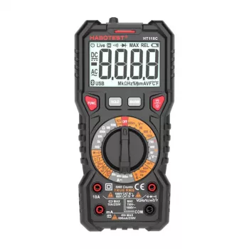 Ψηφιακό πολύμετρο με φακό Habotest HT118C, True RMS, NCV, Έλεγχος μπαταρίας
