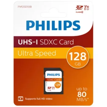 Κάρτα μνήμης Philips 128 GB SDXC UHS-I FM12SD55B/00
