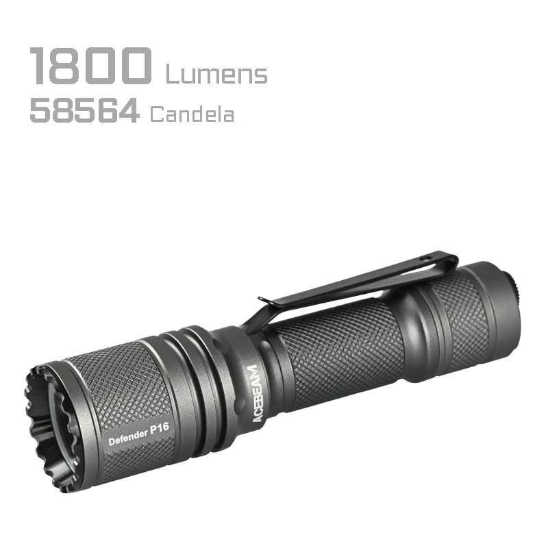 AceBeam P16 επαναφορτιζόμενος φακός LED 1000 Lumen Γκρι