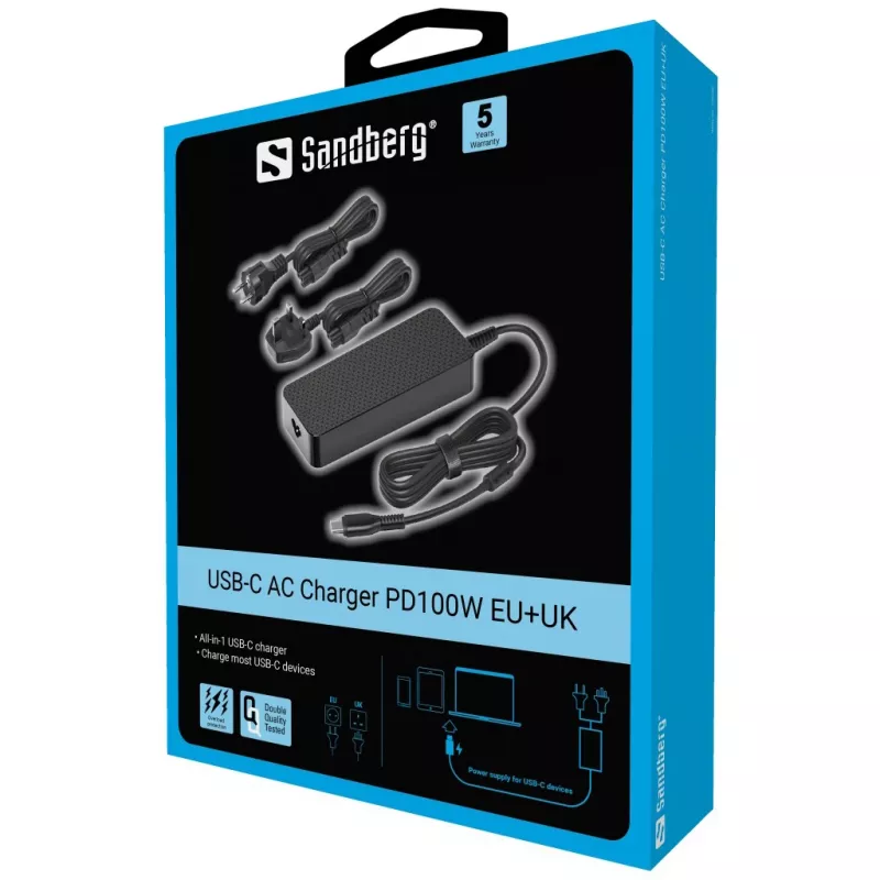 Sandberg 135-82 Φορτιστής USB-C AC PD100W EU+UK