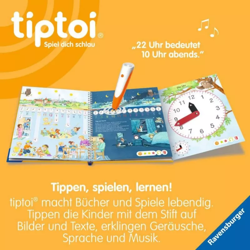 tiptoi Ο κόσμος μου της μάθησης και του παιχνιδιού: Ρολόι και ώρα, βιβλίο μάθησης