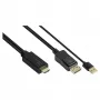 Αντάπτορας καλωδίου βίντεο Alcasa HDMI-DP020 2 m HDMI Type-A DisplayPort Μαύρο