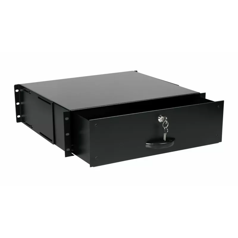 Μονάδα συρταριών Equip συρτάρι με κλειδαριά 19 inch 3U RAL9005 μαύρο