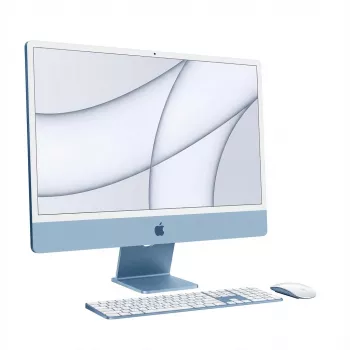 APPLE iMac Z1E5 59,62cm 23,5 ίντσες Standard γυαλί M4 8C CPU/8C GPU/16C N.E. 16GB 256GB SSD Gbit Eth MM NumKey TID DE Μπλε (Z1E5-MWUF3D/A-0799NS)