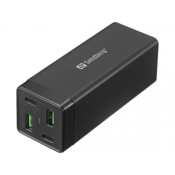 SANDBERG Τροφοδοτικό - 65 Watt - 3,25 A - PD, QC - 4 θύρες εξόδου (2 x USB, 2 x USB-C)