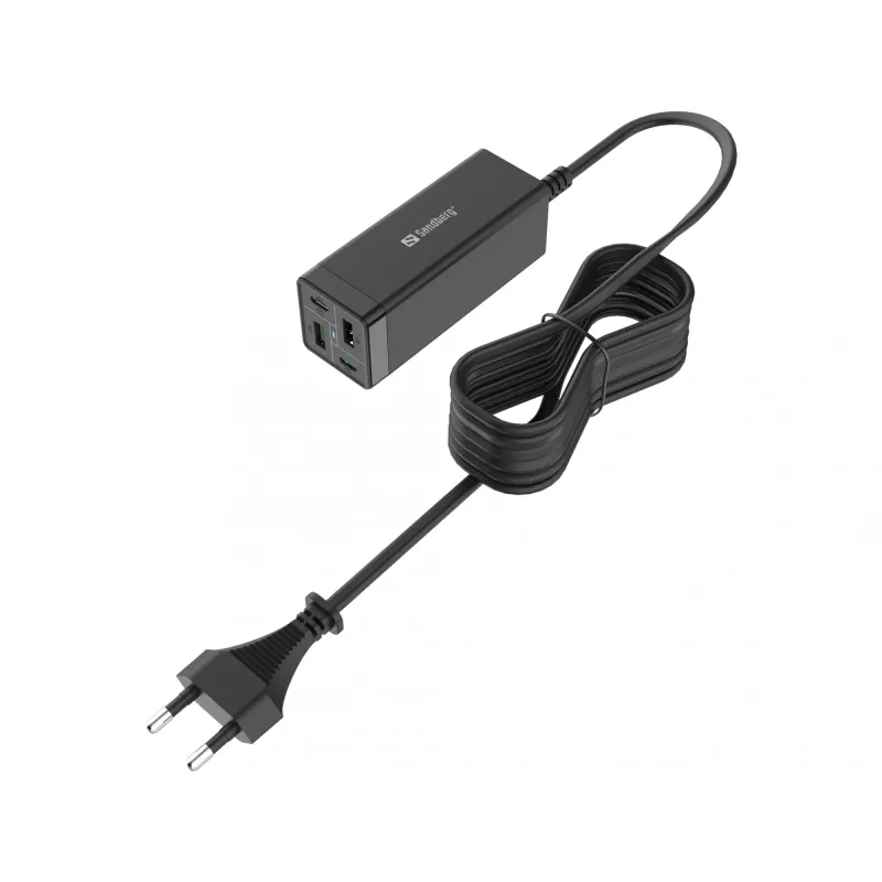 SANDBERG Τροφοδοτικό - 65 Watt - 3,25 A - PD, QC - 4 θύρες εξόδου (2 x USB, 2 x USB-C)