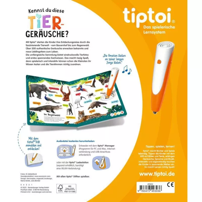 tiptoi Kennst du diese Tiergeräusche?, Εκπαιδευτικό βιβλίο