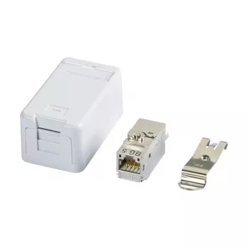 Υποδοχή RJ-45 BTR 130B21D1APL-E Cat6a λευκή επίπεδη