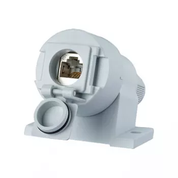 METZ CONNECT E-DAT Industry IP67 V6 AP - Πρίζα - RJ 45 - 1 πρίζα δικτύου - ανοιχτό γκρι, RAL 7035 (1309510003-E)