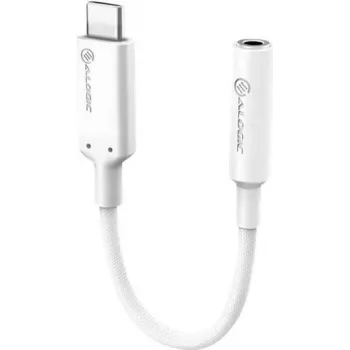 ALOGIC Elements Pro - προσαρμογέας USB-C σε βύσμα ακουστικών - USB-C αρσενικό σε Mini βύσμα θηλυκό - 10 cm - λευκό - ενεργό τσιπ (ELPC35A-WH)
