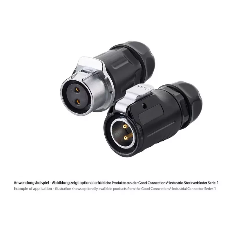 Βύσμα καλωδίου S1 Power 2-πολικό Μαύρο Alcasa IC01-20P201