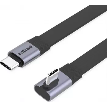 Καλώδιο ROLINE USB4-2.0 80 Gbit/s επίπεδο ST/ST ευθύ-90° γωνιακό - καλώδιο - ψηφιακό/δεδομένων