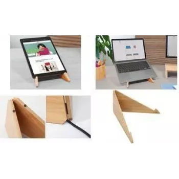 Βάση laptop Sigel Eyestyle SA207 Μπαμπού μπεζ – ρυθμιζόμενη ξύλινη ανύψωση laptop