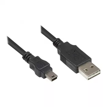 Good Connections Καλώδιο σύνδεσης USB 2.0 EASY Plug A σε βύσμα αρσενικό Mini-B - μαύρο - 0,5 m