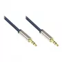 Καλώδιο σύνδεσης ήχου High-Quality 3,5mm, 2x βύσματα αρσενικό jack, θήκη από αλουμίνιο, σκούρο μπλε, 0,5m, Good Connections (GC-M0038)