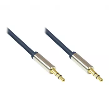 Καλώδιο σύνδεσης ήχου High-Quality 3,5mm, 2x βύσματα αρσενικό jack, θήκη από αλουμίνιο, σκούρο μπλε, 2m, Good Connections (GC-M0041)