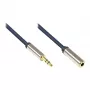 Καλώδιο σύνδεσης ήχου High-Quality 3,5mm, βύσμα αρσενικό jack σε υποδοχή θηλυκή jack θήκη από αλουμίνιο, σκούρο μπλε, 0,5m, Good Connections (GC-M0050)
