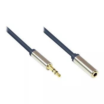 Καλώδιο σύνδεσης ήχου High-Quality 3,5mm, βύσμα αρσενικό jack σε υποδοχή θηλυκή jack θήκη από αλουμίνιο, σκούρο μπλε, 1,5m, Good Connections (GC-M0052)