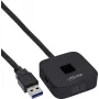 Σαρωτής δακτυλικών αποτυπωμάτων USB InLine με hub, συμβατός με Windows Hello, καλώδιο 1,5 m, μαύρο