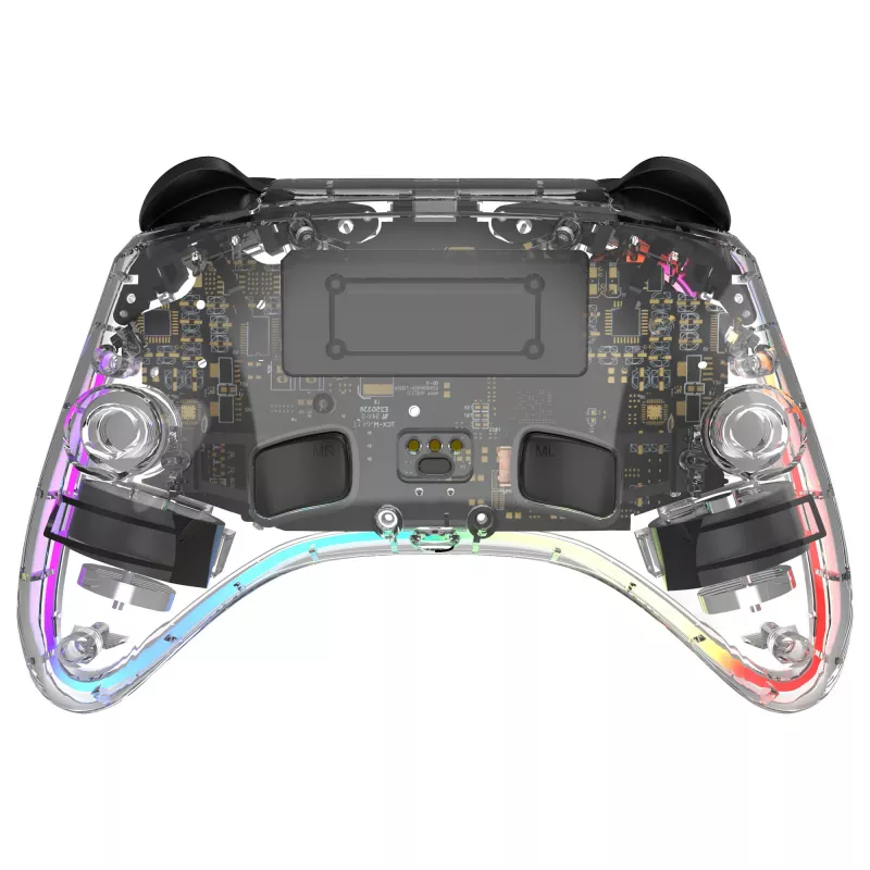 Gamepad Deltaco Gaming GAM-198-T διαφανές Bluetooth/USB USB-C για Nintendo Switch, Switch 2, Switch OLED, Android, PC