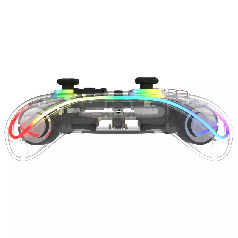 Gamepad Deltaco Gaming GAM-198-T διαφανές Bluetooth/USB USB-C για Nintendo Switch, Switch 2, Switch OLED, Android, PC