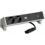Bachmann 902.903 DESK2 INOX πολύπριζο, 2x Schuko, 1x USB-C 60 W
