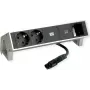 Bachmann 902.905 DESK2 INOX πολύπριζο, 2x Schuko, 1x USB-C 30 W