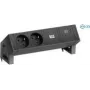Bachmann 902.964 DESK2 πολύπριζο, μαύρο (RAL9005), 2x Schuko, 1x USB-C 60 W