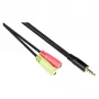 Good Connections Προσαρμογέας headset, Jack 3,5 mm αρσενικό σε 2x Jack 3,5 mm θηλυκό, OMTP, 0,2 m, μαύρο (AD-HS03)