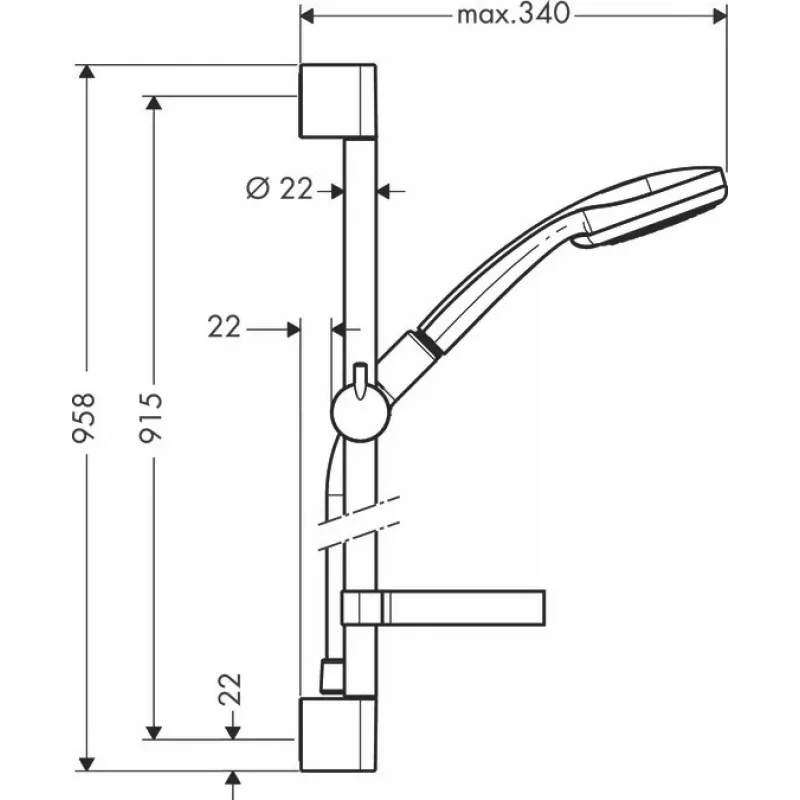 Σύστημα ντους Hansgrohe Croma 100 27771000 Χρώμιο