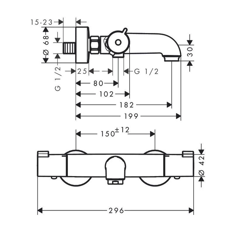 HANSGROHE Ecostat Θερμοστάτης μπανιέρας 1001 CL