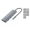 CONCEPTRONIC 10-1 Dock USB-C->HDMI/2xUSB-C/3xUSB-A/+ 20cm γκρι