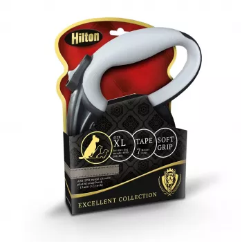 Λουρί με κορδόνι Hilton Smart Dog Tape XL — 7 m, για σκύλους έως 40 kg, Μαύρο-Γκρι